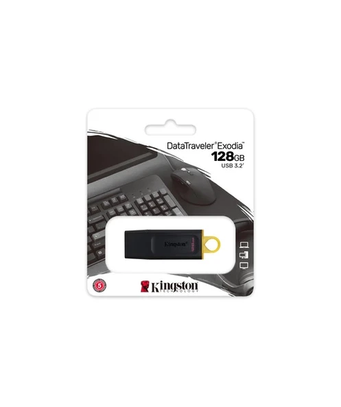 Kingston 128GB USB 3.2 Exodia DataTraveler  (Black + Yellow) - 6