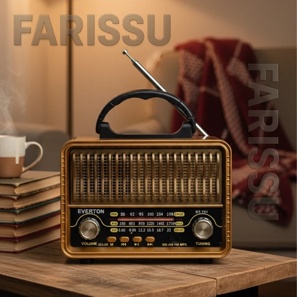 Everton RT-751 Nostaljik Tasarımlı Bluetooth/Solar/USB/TF Kart Destekli AM/FM/SW