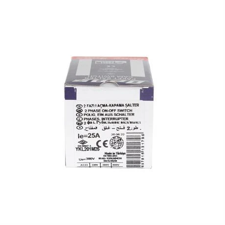 Opaş 2x25a 0-1 Aç-Kapa Mini Tip Kilitli Pako Şalter - YKL201M25 - Resim 4