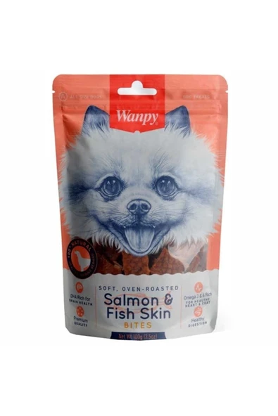 Wanpy Oven Roasted Gerçek Somon Dilimli Köpek Ödül Maması 100gr