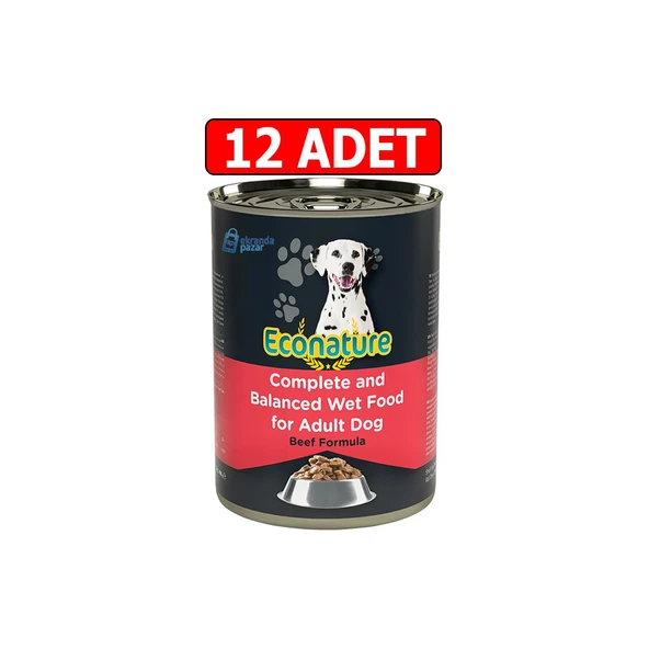 Sığır Etli Yetişkin Köpek Konserve Maması 400GR 12ADET Beef Köpek Yaş Mama