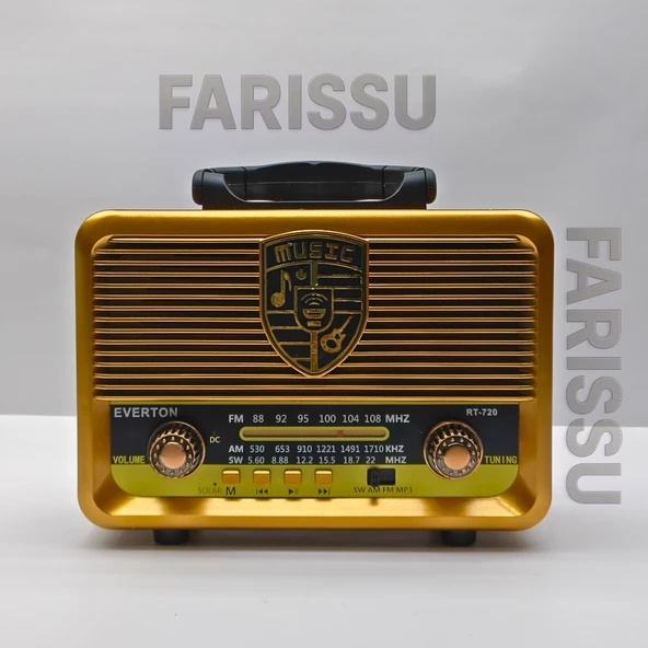 Everton RT-720 Güneş Enerjili (Solar) Nostaljik Bluetooth Radyo | FM/AM/SW, USB/TF Müzik Çalar - 6