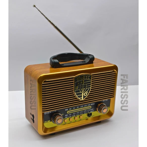 Everton RT-720 Güneş Enerjili (Solar) Nostaljik Bluetooth Radyo | FM/AM/SW, USB/TF Müzik Çalar - 5