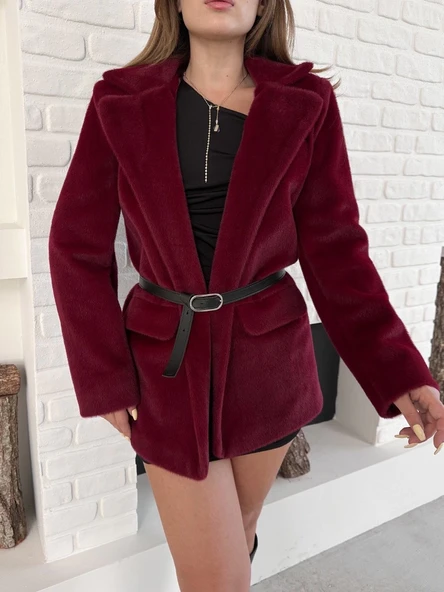 Fok ceket premıum kalite bordo st255860 - Resim 5