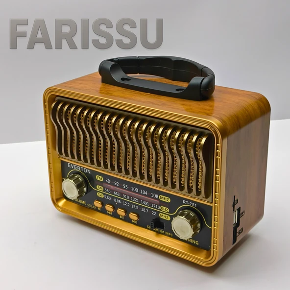 Everton RT-751 Nostaljik Tasarımlı Bluetooth/Solar/USB/TF Kart Destekli AM/FM/SW - 4