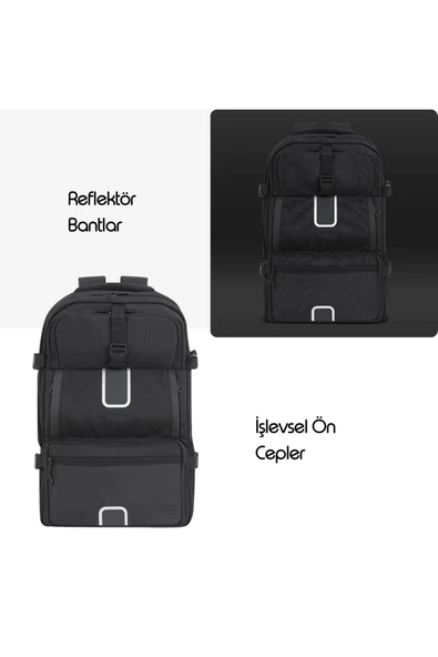 Mack MCE-1205 Explor Eco 34L El Bagajı Seyahat Sırt Çantası, 17.3 inç Laptop Sırt Çantası, Kabin Boy Sırt - 6