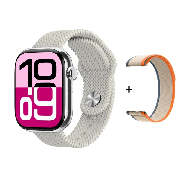 HK11 Pro Max Orıjınal Yeni Seri Güçlu Batarya Amoled Ekran Akıllı Saat Çift Kordonlu - Resim 3