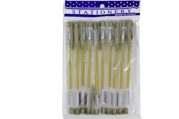 Tükenmez Kalem Gümüş Mürekepli 10'lu Deste 10'le Paket - Resim 4