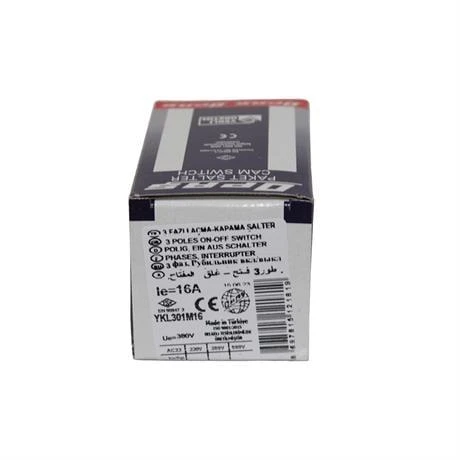 Opaş 3x16A 0-1 Aç-Kapa Mini Tip Kilitli Pako Şalter - YKL301M16 - Resim 4