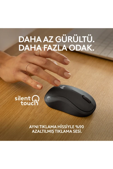 logitech M240 Sessiz Kompakt Kablosuz Bluetooth Mouse, Siyah 910-007119 - 3