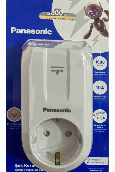PANASONIC 1080 Joules Şok Korumalı Tekli Fiş Priz
