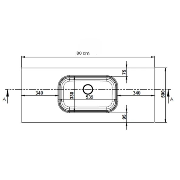 Real Stone Pure Etajerli 80x50 Antrasit Granit Banyo Lavabosu - 2