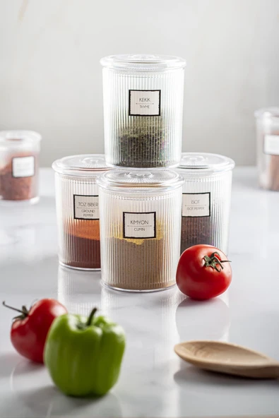 6'lı Barok Yuvarlak Baharat Kavanoz Seti & Saklama Kabı & Erzak Kabı (6*250 ML) - Resim 4