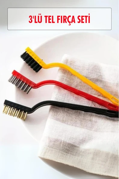 3'lü Tel Fırça Seti ürün görseli 1
