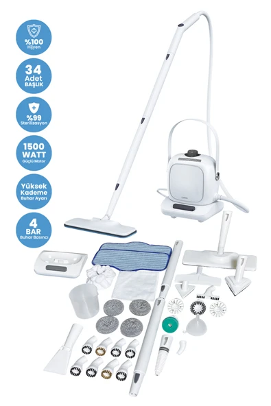 Lydsto NV281 Yeni Nesil Çok Fonksiyonlu Taşınabilir 34 Adet Aksesuar Hediyeli Buharlı Temizleyici