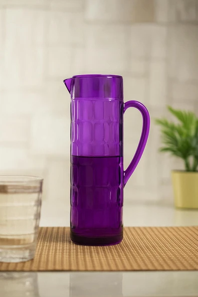 Akrilik Allegra 1,5 Lt Mor Sürahi (Buzdolabı Kapak Rafına Sığar) - Resim 4