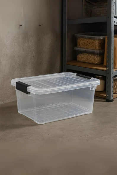 34 L Şeffaf Saklama Kutusu & Düzenleme Kutusu & Oyuncak Kutusu - Resim 4