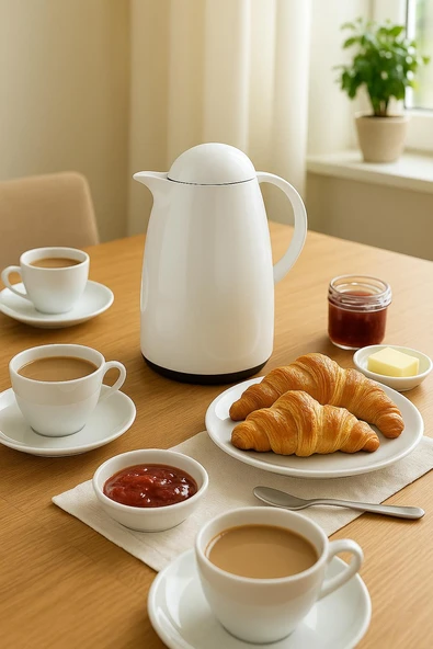 1 Lt Akrilik Soft Beyaz Çay Termosu 12 Saat Sıcak 24 Saat Soğuk ürün görseli 1