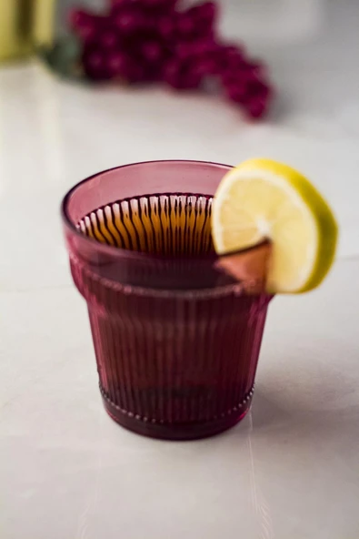 Akrilik Mürdüm Tekli Kısa Bardak & Su Meşrubat Kahve Yanı Bardağı 300 ml ( Cam Değildir ) - Resim 2