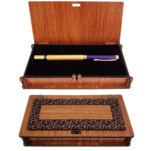 Lacivert Kalem Kutulu Dekoratif Hediyelik ürün görseli 1