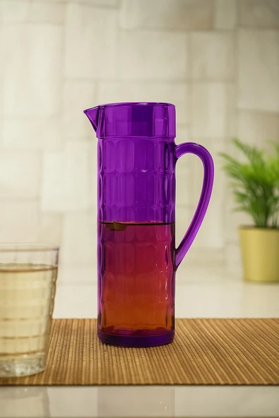 Akrilik Allegra 1,5 Lt Mor Sürahi (Buzdolabı Kapak Rafına Sığar) ürün görseli 1