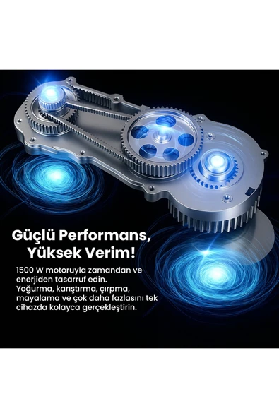 Lydsto Kitchen Helper PV-4700 1500W-5.2 Litre -10 Kademe Hız Ayarı Stand Mikser Hamur Yoğurma Makinesi Siyah - 5