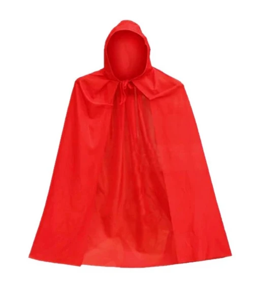 Parti Cadılar Bayramı Halloween Kapişonlu Kırmızı Pelerin 90 cm ürün görseli 1