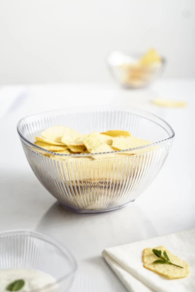 Akrilik Barok Şeffaf Orta Boy Kare Meyve & Salata Kasesi & Karıştırma Kabı / 1,5 Lt  (CAM DEĞİLDİR) - Resim 4