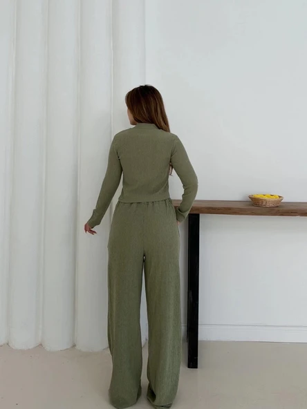 Balıkçı yaka örme takım mint st265865 - Resim 3