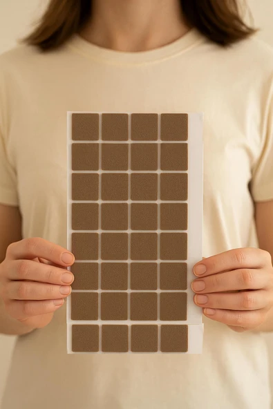 32 li Yapışkanlı Mobilya Masa Sandalye Parke Zemin Ayak Koruyucu Kaydırmaz Keçe - Resim 3