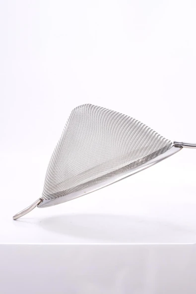 Saplı Tel Süzgeç 12 cm Paslanmaz Çelik Konik Mutfak Süzgeci - Resim 3