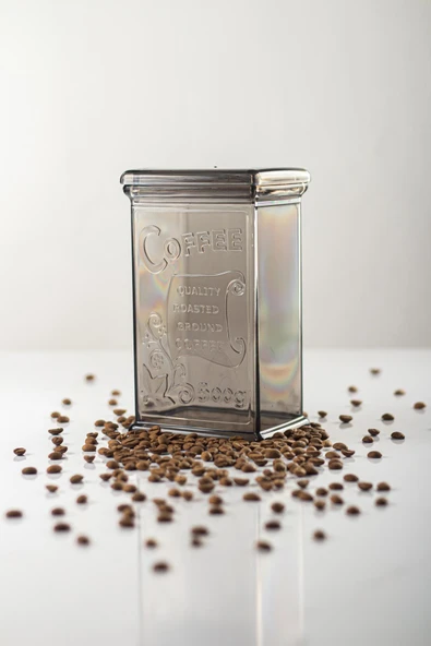 Akrilik Füme Şeker Kahve Çay Kavanozu 500 Ml (Vakum Kapak ) - 5