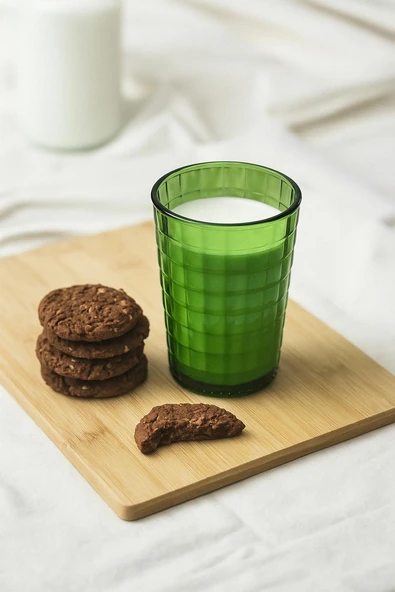 Allegra Koyu Yeşil Akrilik Bardak 6'lı Set | 400 ml | Su, Meşrubat, Sunum ve Kahve Yanı İçin | Cam Değildir | Kırılmaya Dayanıklı - 2