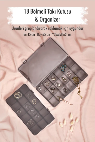 18 Bölmeli Takı Kutusu & Çok Amaçlı Kutu & Organizer ürün görseli 1