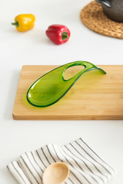 Akrilik Yeşil Tezgah Üstü Kirli Kaşıklık & Kepçe Altlığı - Resim 4