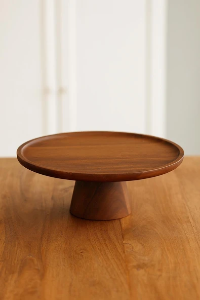 Akasya Ayaklı Sunumluk & Sunum Tabağı & Sunum Servisi 25x25x10 cm - Resim 2