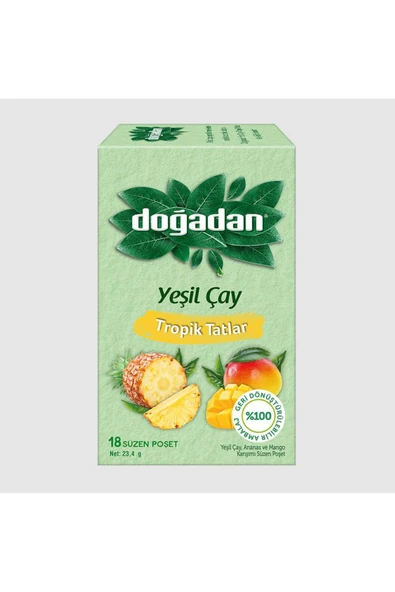 Doğadan Tropik Tatlar Poşet Yeşil Çay 18'li x 2 Adet - Resim 2