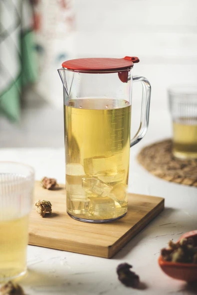 Akrilik Ölçekli 1 Lt Sürahi & Ölçü Kabı (Buzdolabı Kapak Rafına Sığar) - Resim 2