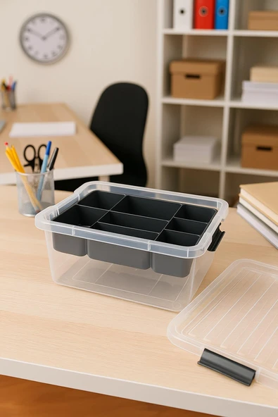 6,25 L Şeffaf Saklama Kutusu & Organizer Düzenleme Kutusu - Resim 5