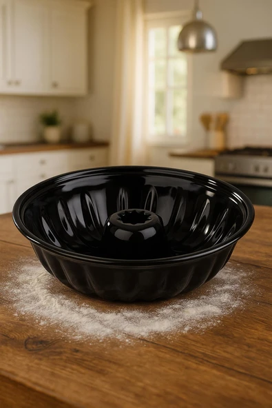 Yuvarlak Emaye Kek Kalıbı 28 cm Fırın Pasta Tart Ekmek Kalıbı - Resim 3