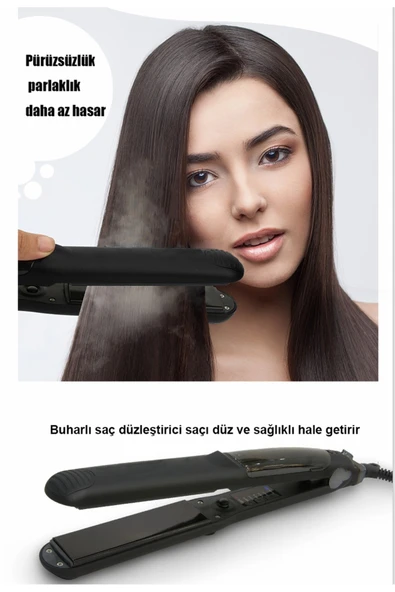 Lydsto Beauty Steam Style Hair Buharlı Saç Düzleştirici ve Şekillendirici (Black)