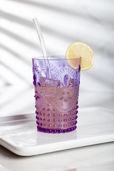 Akrilik Mor Kısa Bardak & Su Meşrubat Kahve Yanı Bardağı 400 ml ( Cam Değildir ) ürün görseli 1