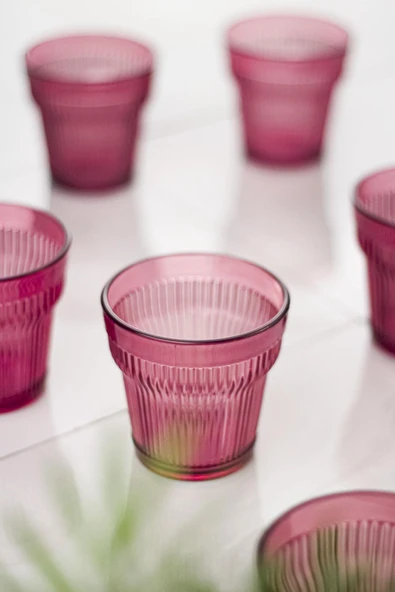 Akrilik Mürdüm Tekli Kısa Bardak & Su Meşrubat Kahve Yanı Bardağı 300 ml ( Cam Değildir ) - Resim 3