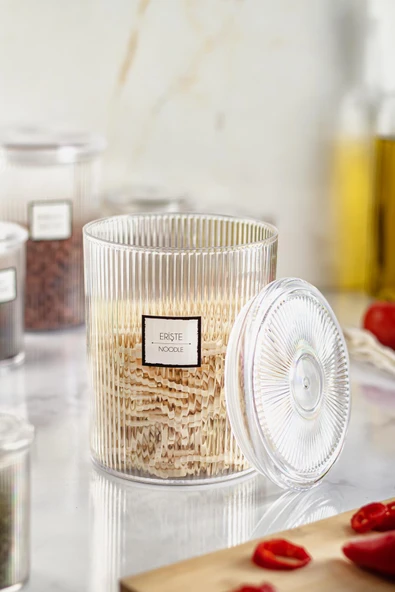 12'li Barok Yuvarlak Büyük Kavanoz Seti & Saklama Kabı & Erzak Kabı (12*2000 ML) - Resim 4