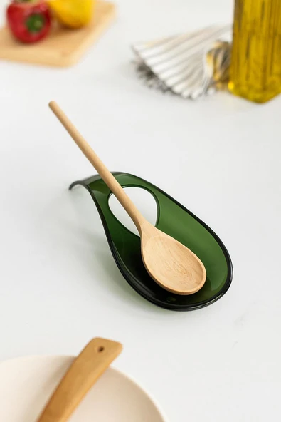 Akrilik Koyu Yeşil Tezgah Üstü Kirli Kaşıklık & Kepçe Altlığı - Resim 2