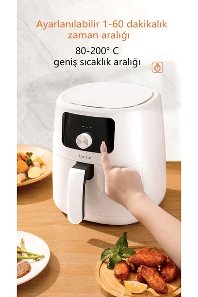 Lydsto Airfryer 5 L Xxl Akıllı Yağsız Fritöz - Türkiye Garantili - Resim 5