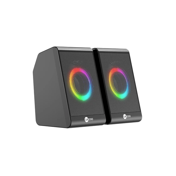 Lenovo Lecoo DS100 1+1 RGB Aydınlatmalı Kablolu Stereo 6W Soundbar Masaüstü Hoparlör Siyah - 3