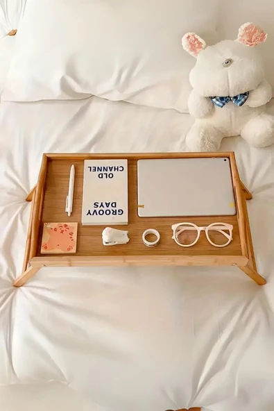 Katlanabilir Bambu Keyif Tepsisi - Resim 4