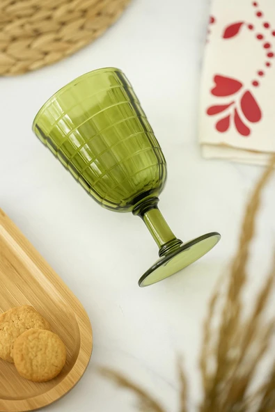 Allegra Koyu Yeşil 6 lı Kadeh Bardak Seti 750 ml Akrilik Malzeme - Cam Değildir Kırılmaya Dayanıklı - 3