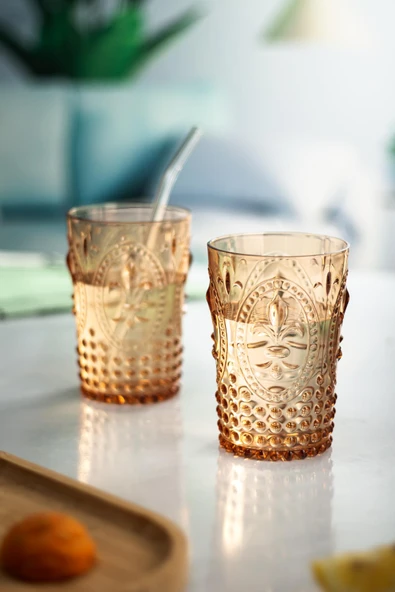 Akrilik Bal Sürahi 2,3 lt Ve 6'lı Su Meşrubat Kahve Yanı Bardağı 400 ml Seti ( Cam Değildir ) - Resim 4